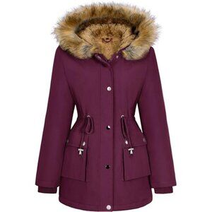Womens Winter Coat Warm Thicken Puffer Jackets Plum